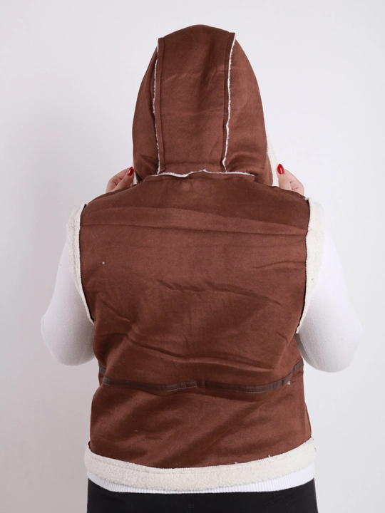 Ayollar uchun Teddy jilet, qo‘lsiz dublyonka, universal L-XL o‘lcham, oversayz uslub