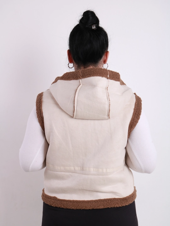 Ayollar uchun Teddy jilet, qo‘lsiz dublyonka, universal L-XL o‘lcham, oversayz uslub