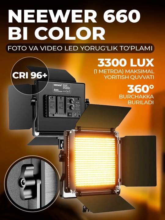 Foto va video LED yorug'lik to'plami Neewer 660 Bi Color