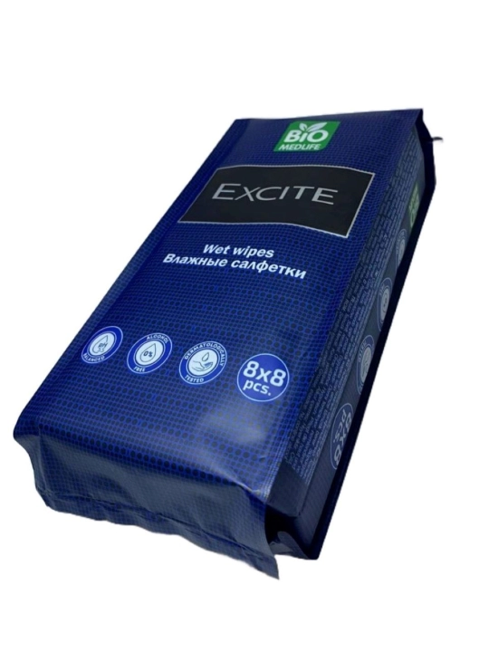 Влажные салфетки "BIO MEDLIFE", мини, 8x8 шт