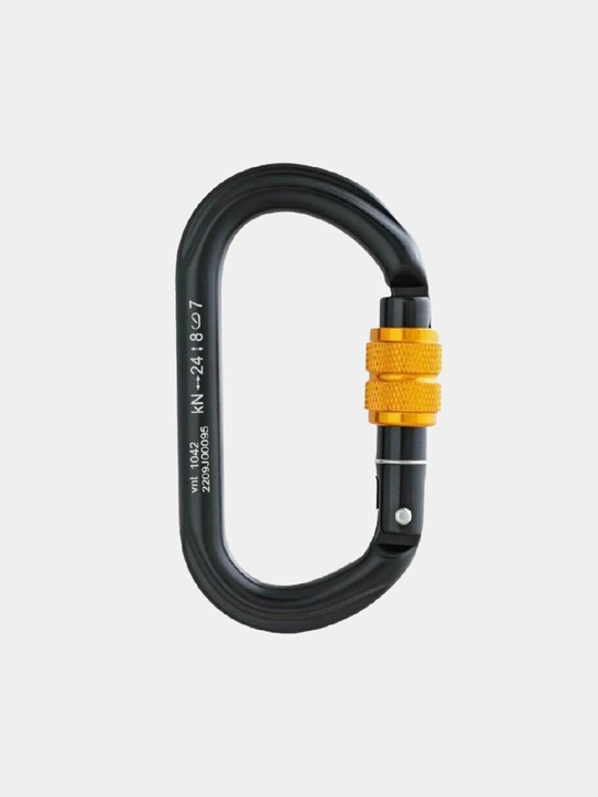Oval shakldagi karabin, mufta va Keylock qulfiga ega