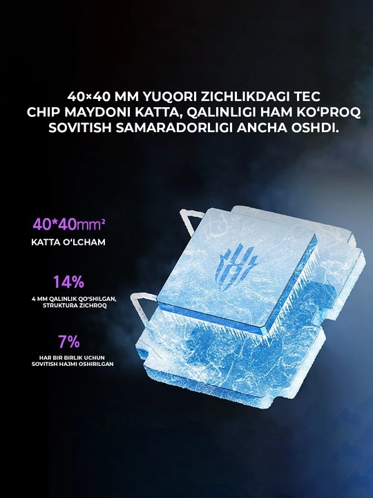 Kuler o'yin uchun sovutgichi Red Magic fan Cooler  4 Pro, 5 Pro, 7pro  Macsafe