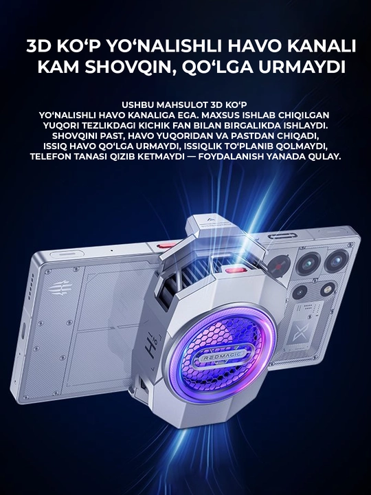 Kuler o'yin uchun sovutgichi Red Magic fan Cooler  4 Pro, 5 Pro, 7pro  Macsafe