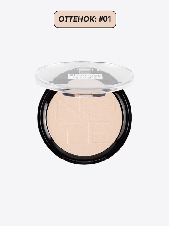 NOTE Flawless Powder matlashtiruvchi yuz upasi 10 g, makiyajni fiksatsiya, 01-03