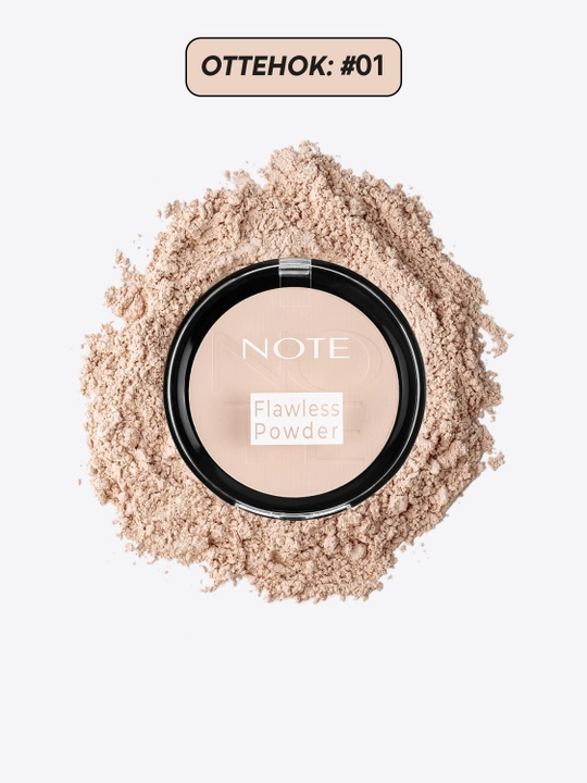 NOTE Flawless Powder matlashtiruvchi yuz upasi 10 g, makiyajni fiksatsiya, 01-03