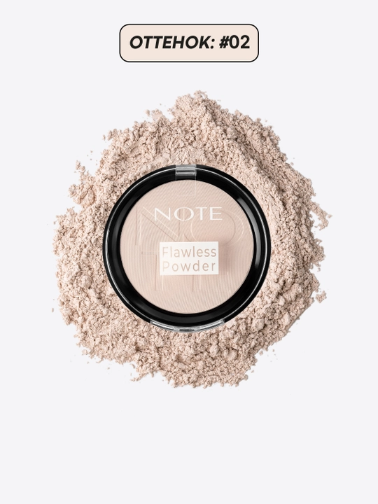 NOTE Flawless Powder matlashtiruvchi yuz upasi 10 g, makiyajni fiksatsiya, 01-03