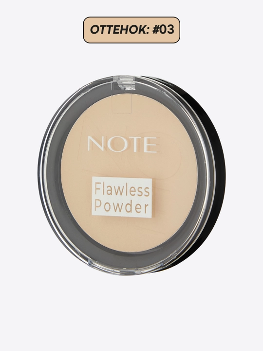 NOTE Flawless Powder matlashtiruvchi yuz upasi 10 g, makiyajni fiksatsiya, 01-03