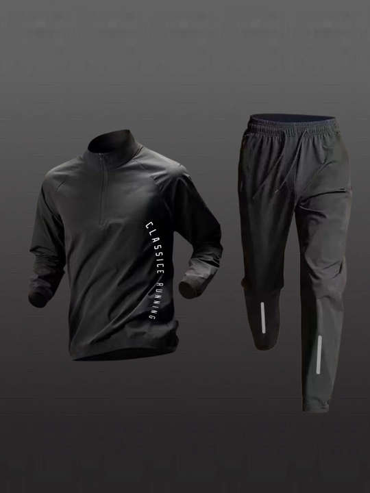 Sport kostyum uzun yeng, tez quriydigan, yugurish, fitness uchun rashgard, erkaklarniki