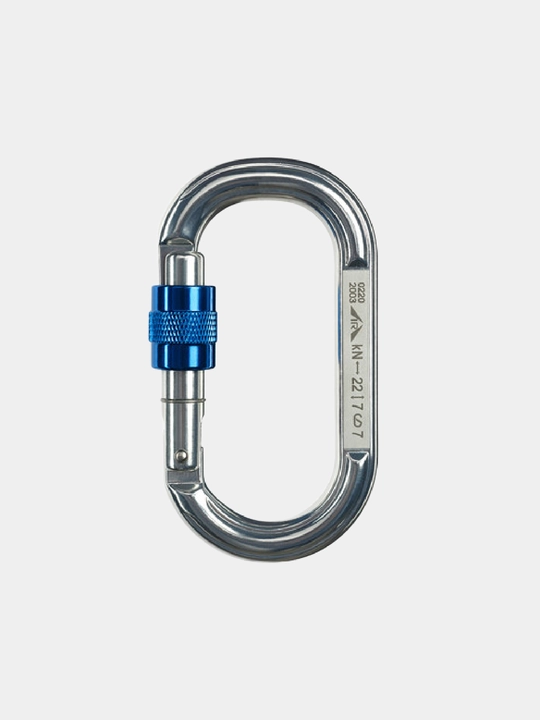 Карабин овал алюминиевый с муфтой (keylock)