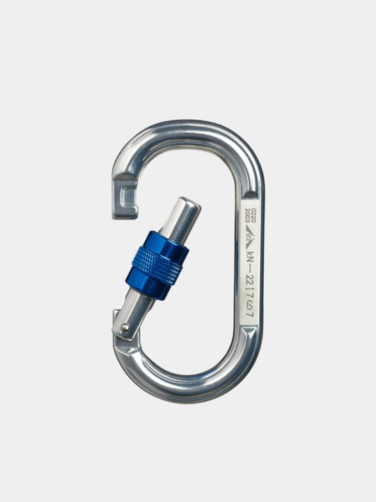 Карабин овал алюминиевый с муфтой (keylock)