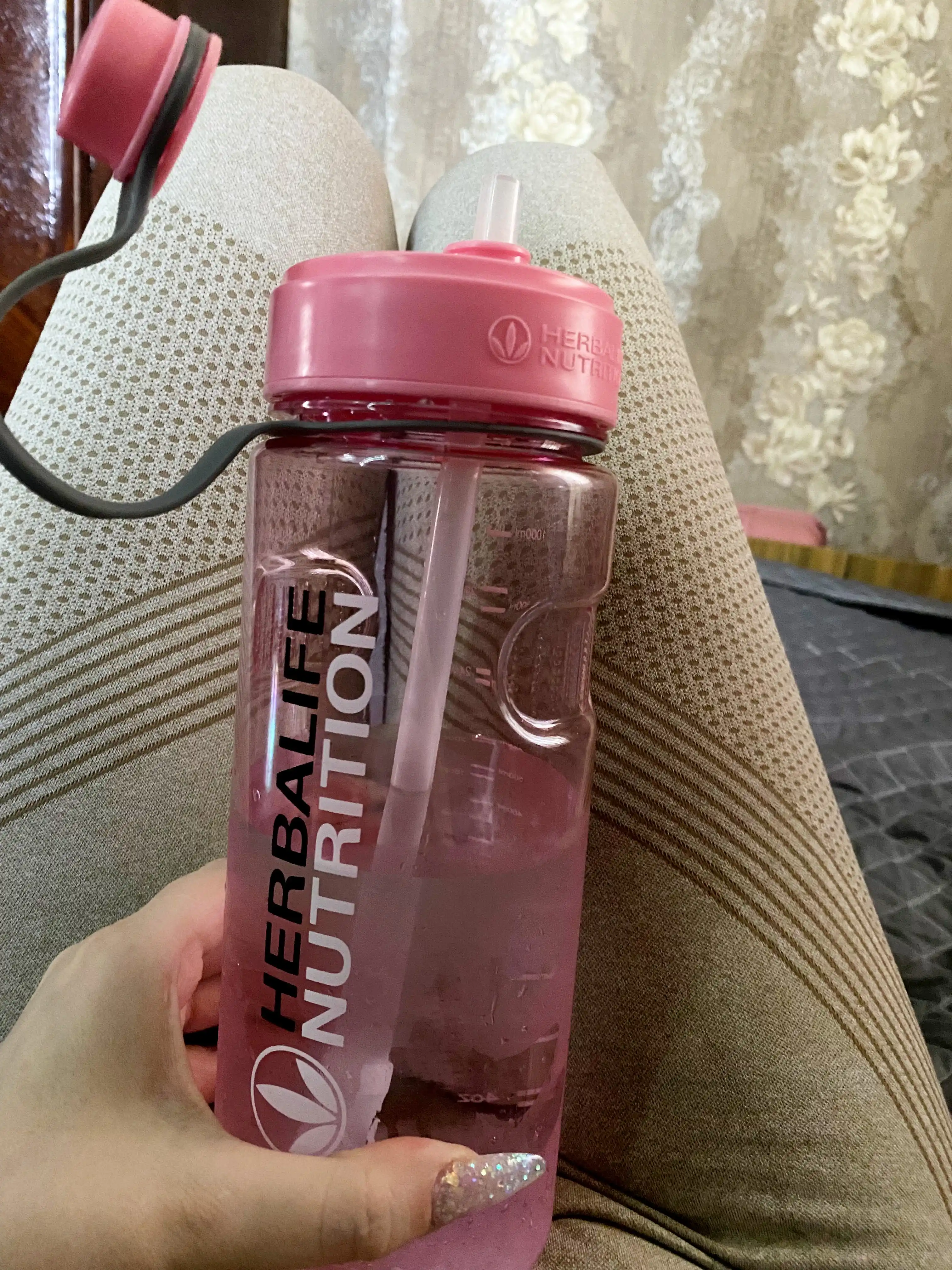 Бутылка для воды, с трубочкой, спортивная, на отдых, в школу, 1000 мл / Zi Store