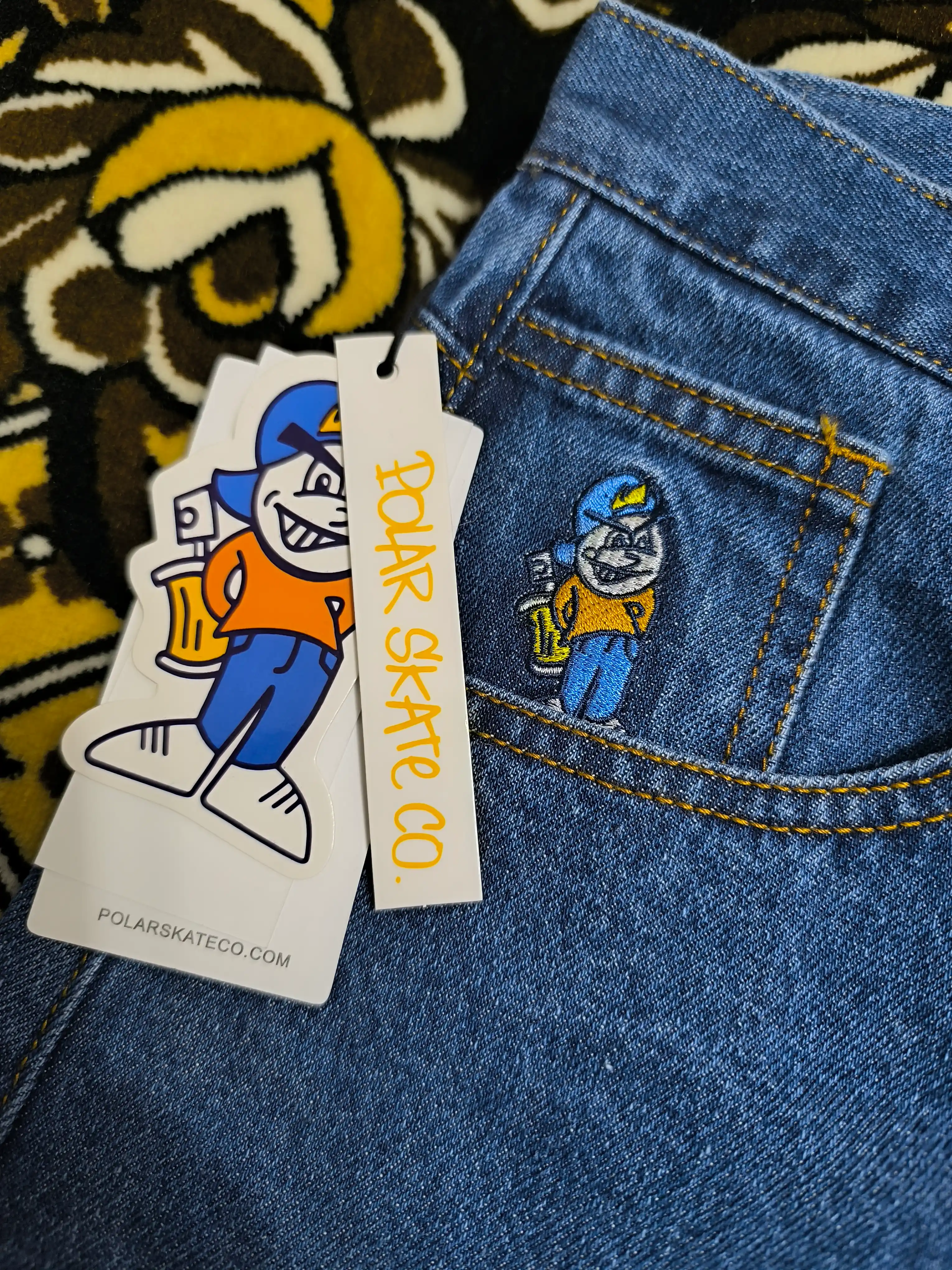 Keng baggi jinsi shimlar Polar 93 Denim, erkaklar, ayollar va o‘smirlar uchun, S–XL Polar