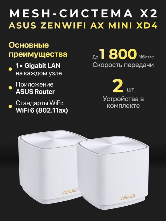 ASUS ZenWiFi AX Mini XD4 — bu sizning uyingiz uchun zamonaviy va ishonchli WiFi - 
