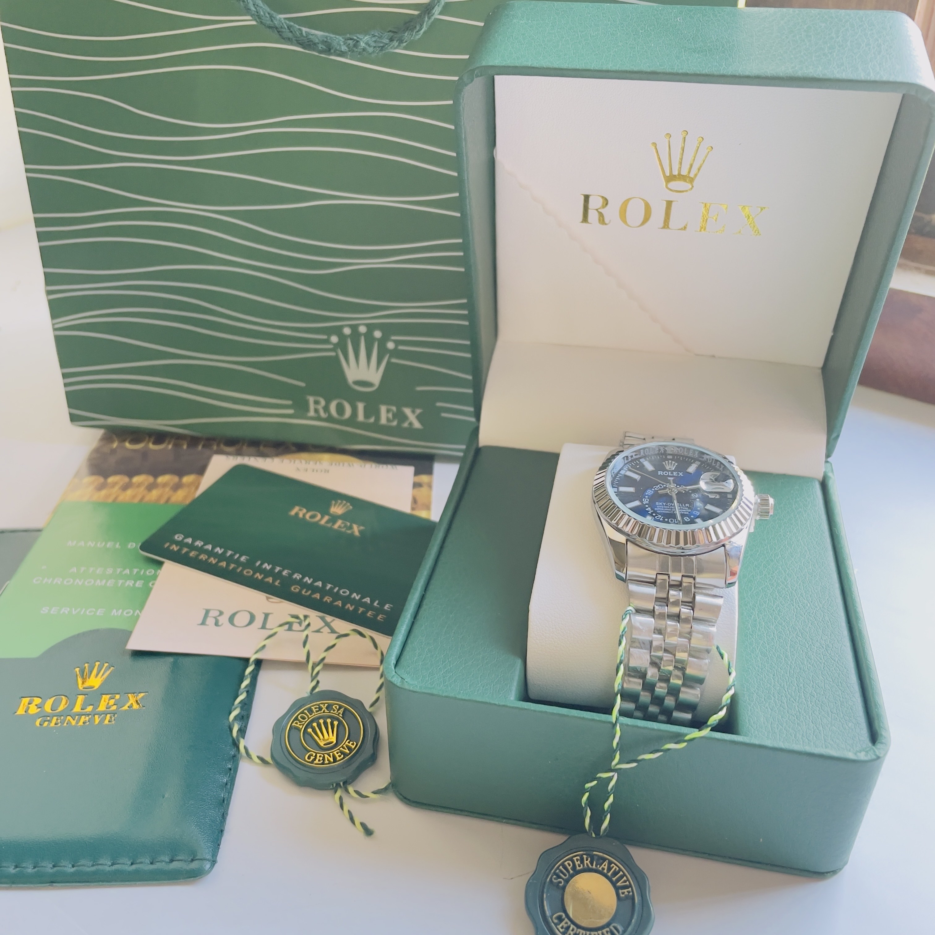 Erkaklar qo'l soati Rolix datejust 42 mm, kvarts mexanizmli, sovg'a to'plami bilan birga