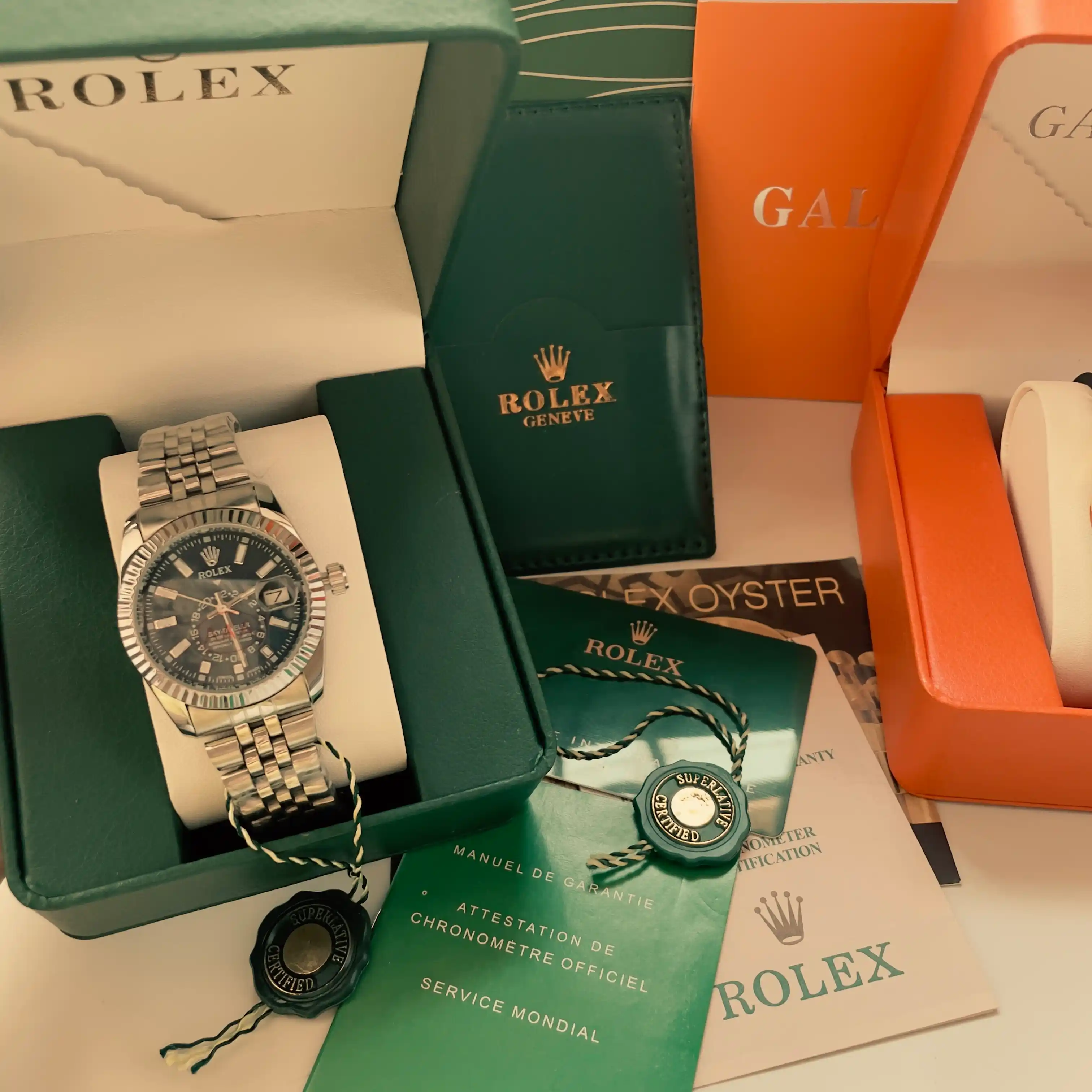Erkaklar qo'l soati Rolix datejust 42 mm, kvarts mexanizmli, sovg'a to'plami bilan birga