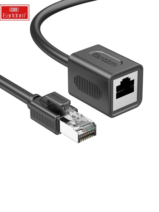 Сетевой удлинитель кабеля для интернета Earldom ET-NW3, папа-мама, тип разъемов: RJ45, CAT