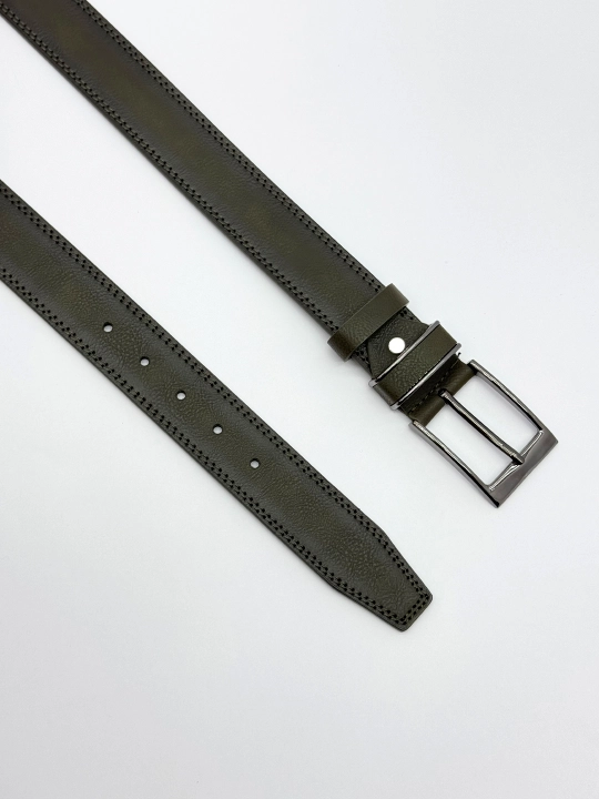 Eurobelt leather erkaklar klassik kamari, metall qisqich, eko-charm