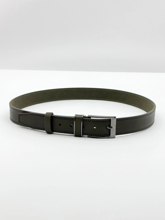 Eurobelt leather erkaklar klassik kamari, metall qisqich, eko-charm