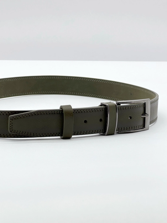 Eurobelt leather erkaklar klassik kamari, metall qisqich, eko-charm