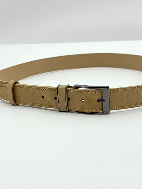 Eurobelt leather erkaklar klassik kamari, metall qisqich, eko-charm