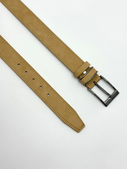 Eurobelt leather erkaklar klassik kamari, metall qisqich, eko-charm