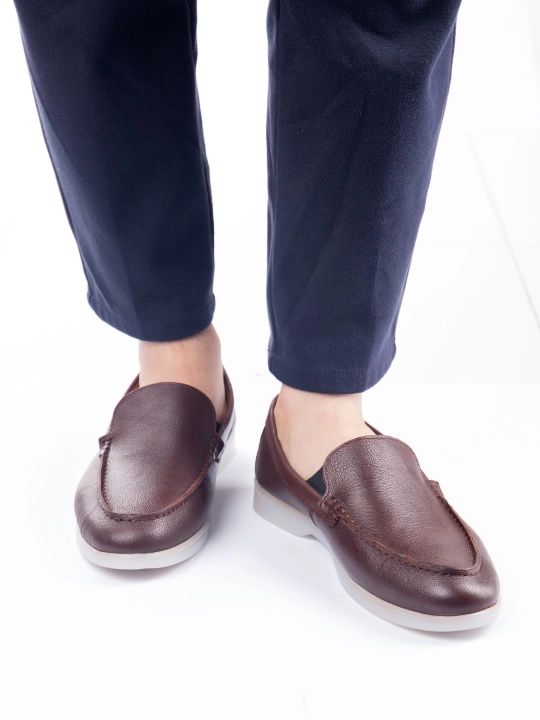 Tabiiy charm va zamshdan Loro Piana erkaklar mokasinlari, klassik model, o‘lchamlari 39-44