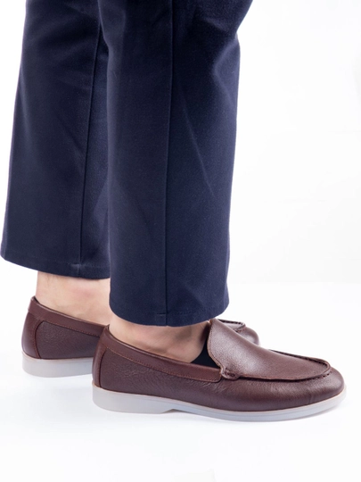 Tabiiy charm va zamshdan Loro Piana erkaklar mokasinlari, klassik model, o‘lchamlari 39-44