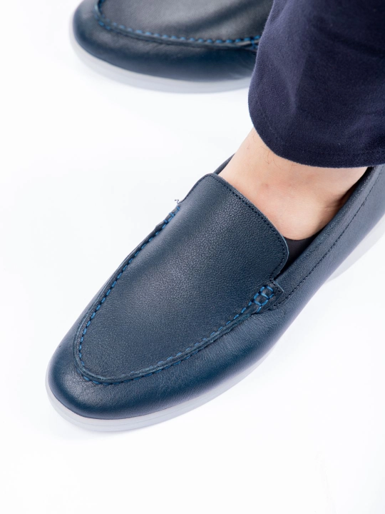 Tabiiy charm va zamshdan Loro Piana erkaklar mokasinlari, klassik model, o‘lchamlari 39-44