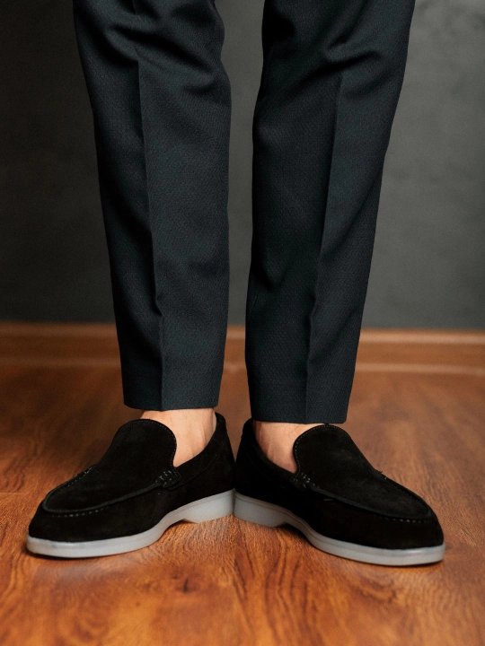 Tabiiy charm va zamshdan Loro Piana erkaklar mokasinlari, klassik model, o‘lchamlari 39-44