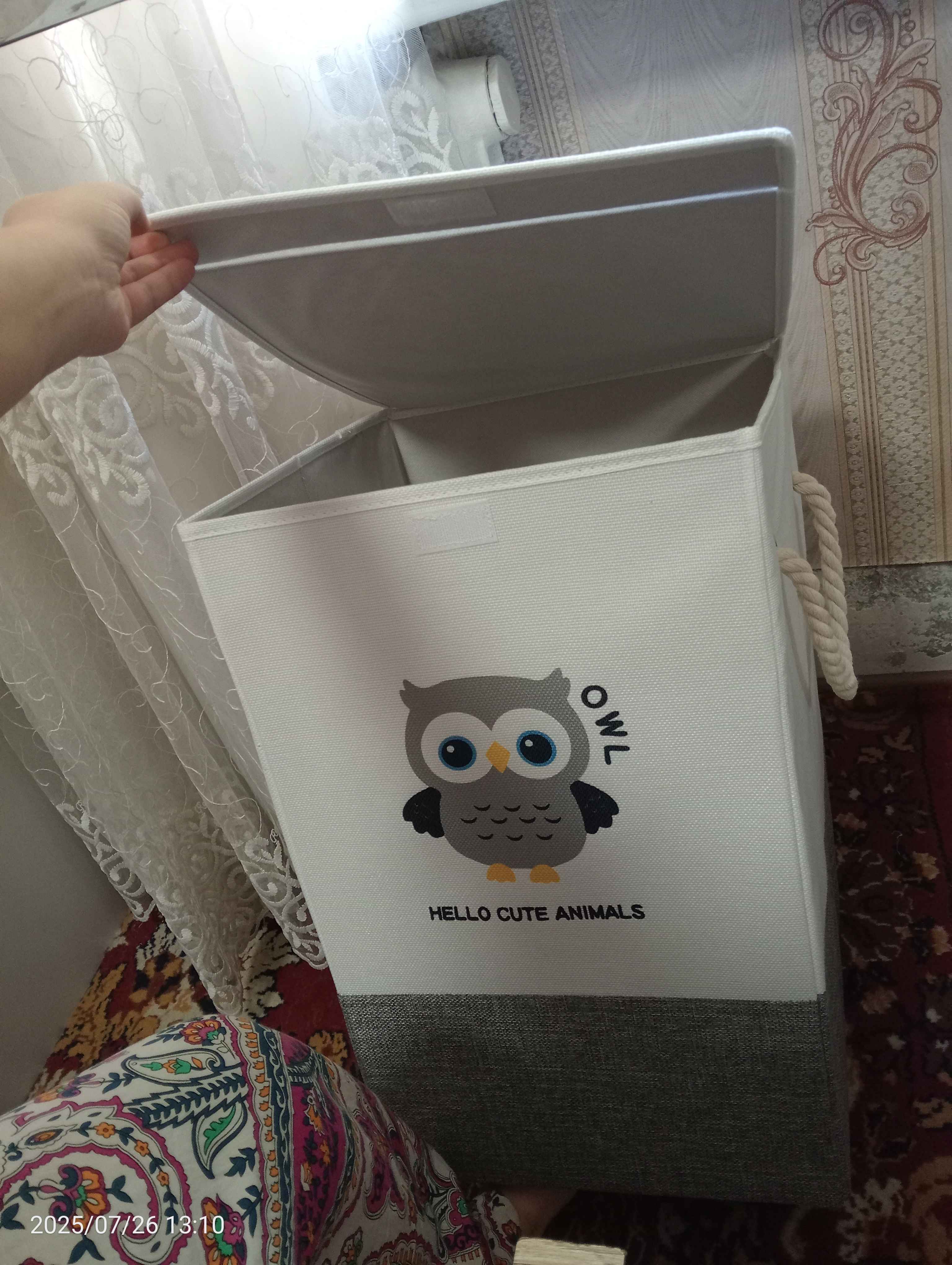 Корзина для игрушек, органайзер для одежды, для белья, большая, с крышкой, складная