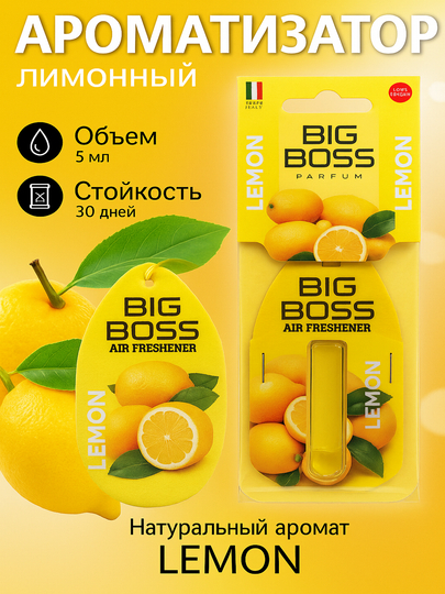 Ароматизатор в машину парфюм подвесной гелевый блистер Big Boss - 