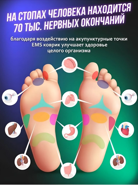 Массажер электрический для ног EMS, миостимулятор микротоковый