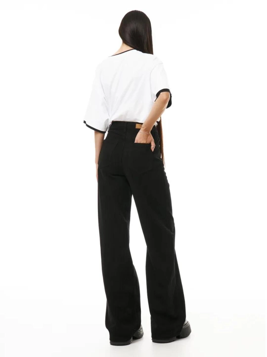 Ayollar wide leg jinsilar, denim shimlar, truba, palatso