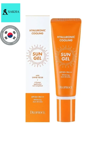 Deoproce Hyaluronic Cooling Sun Gel SPF50+ PA+++ Отбеливающий солнечный гель 50мл - 