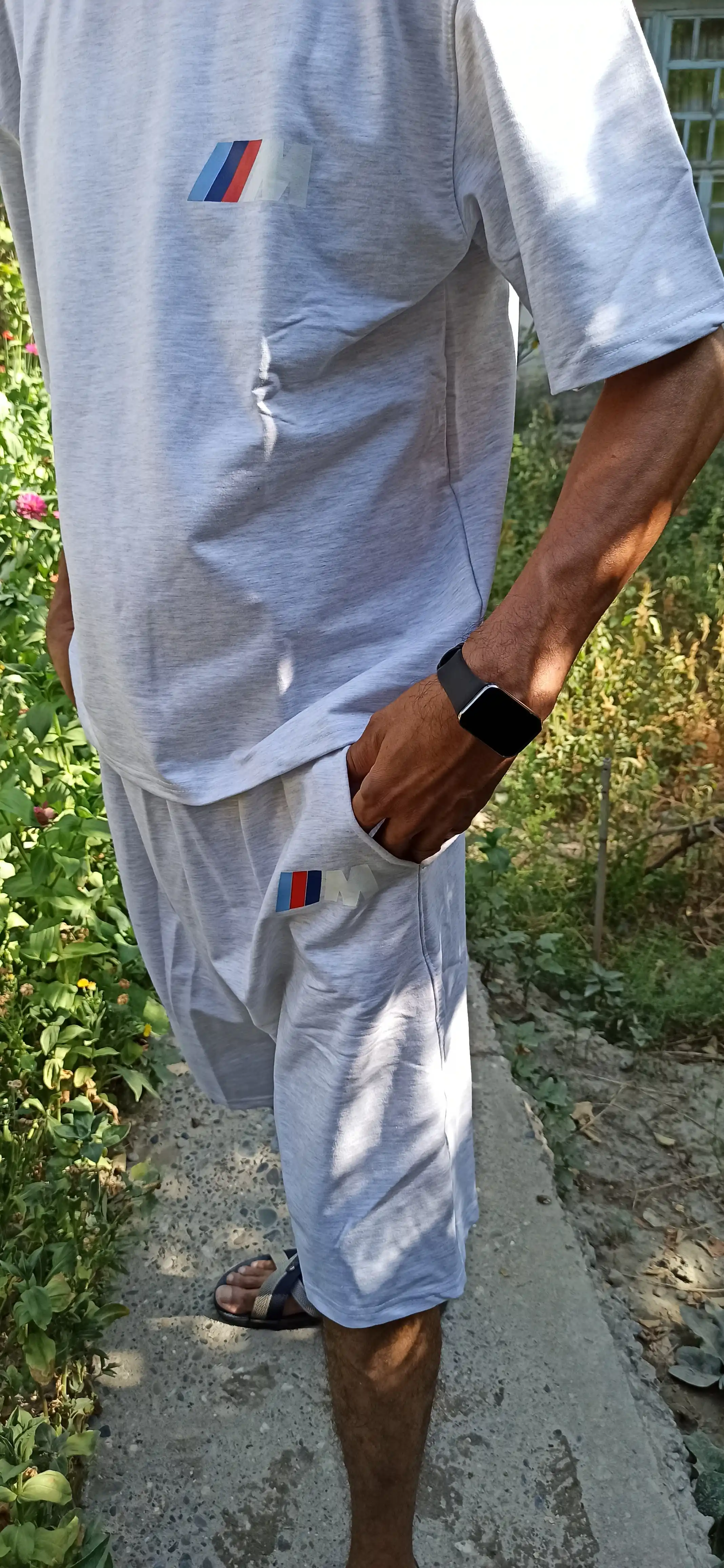 BMW M5 F90 printli erkaklar sport kostyumi, Oversize, o'smirlar uchun futbolka va shortik