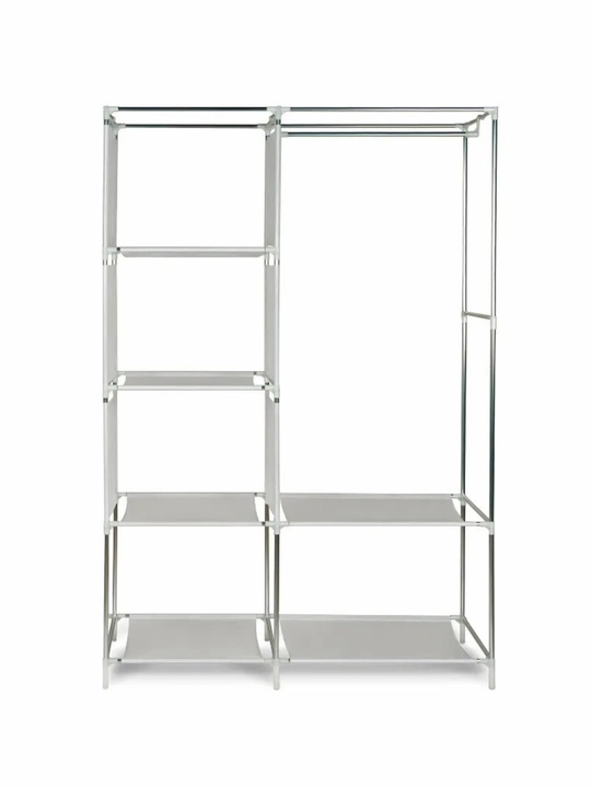 Тканевый шкаф для одежды с полками, складной, разборный, 105x45x170 см