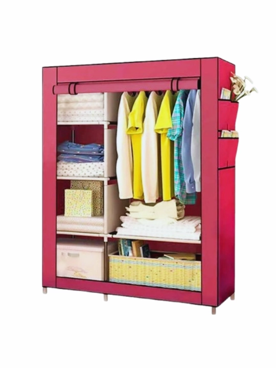 Тканевый шкаф для одежды с полками, складной, разборный, 105x45x170 см