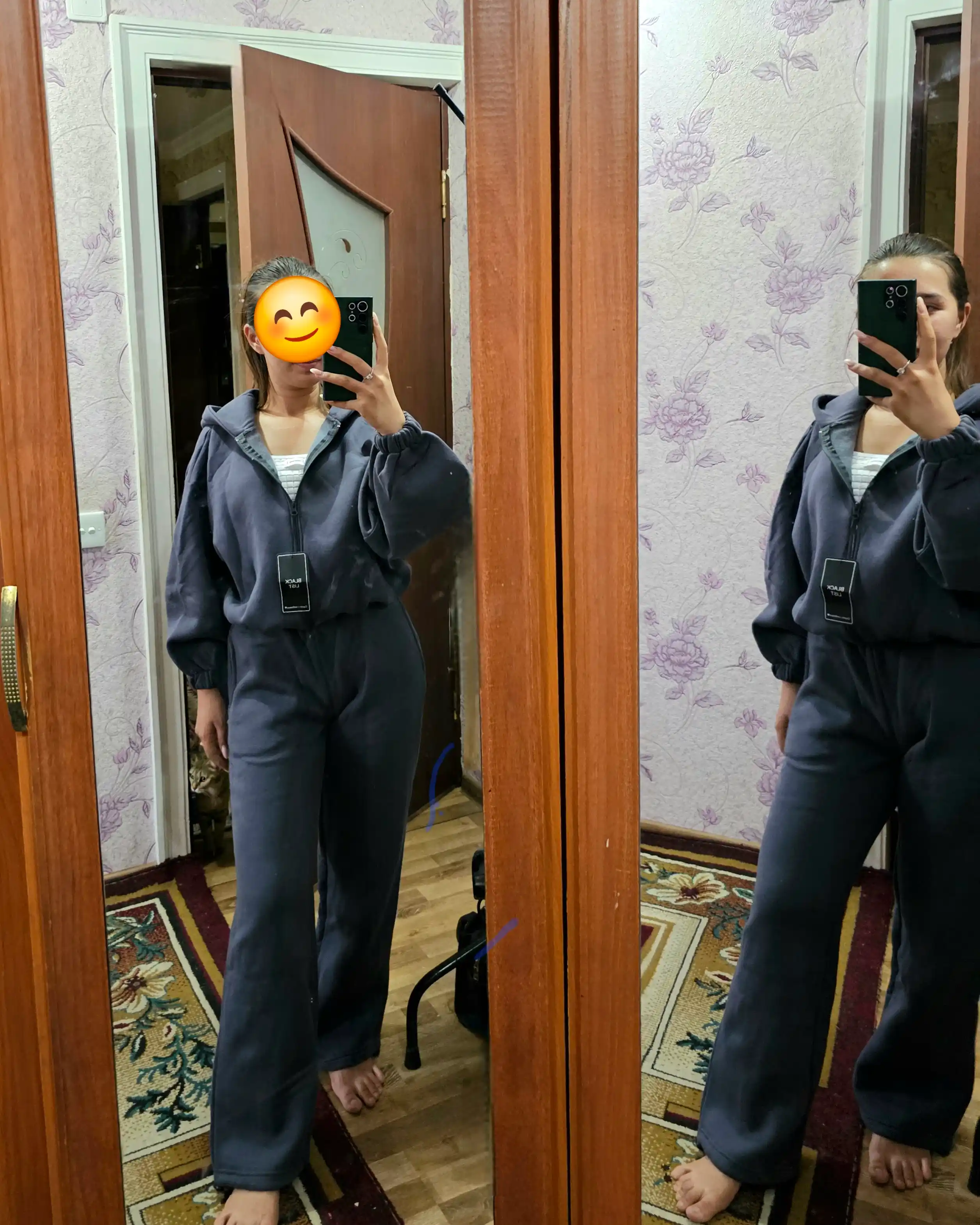 Qizlar va ayollar uchun issiq sport kiyimi, kapyushonli to‘n