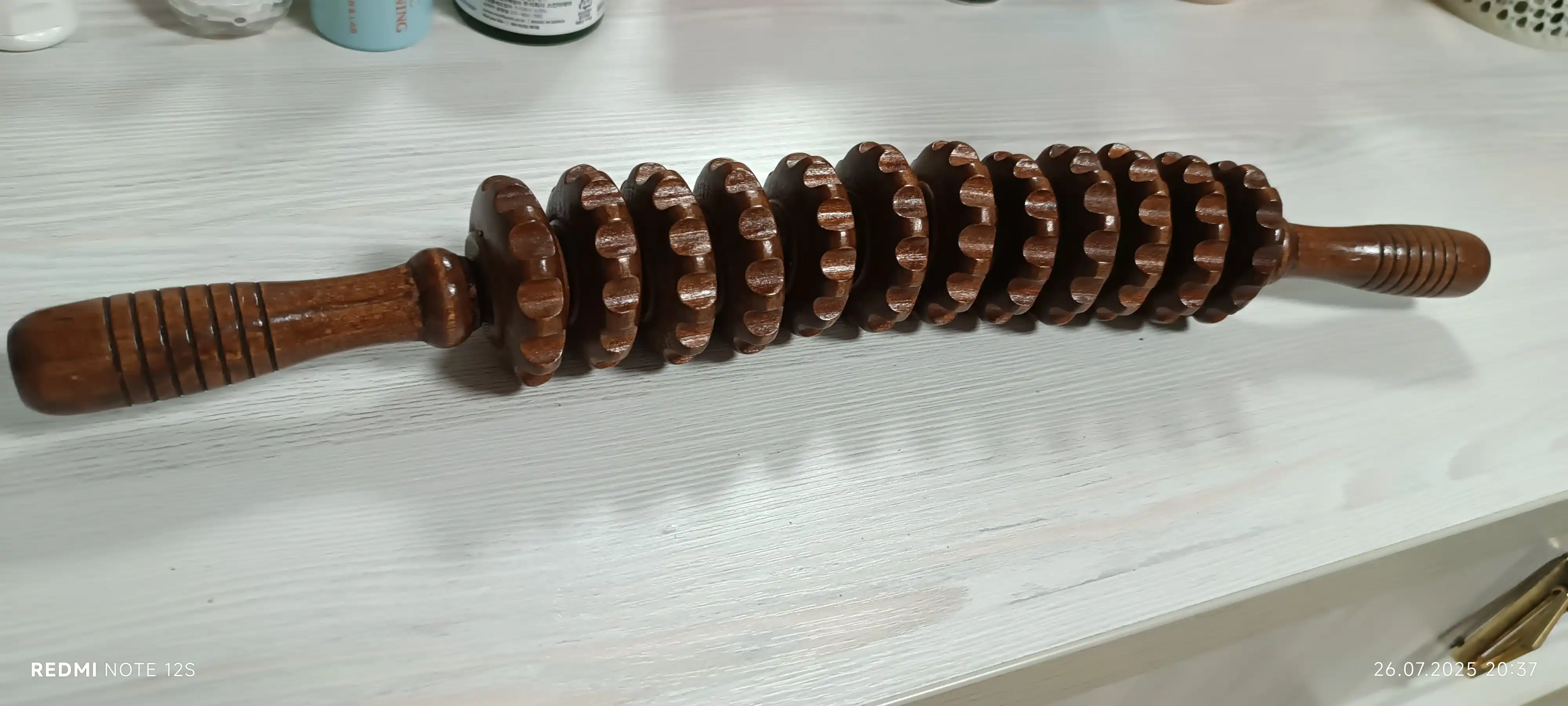 Massaj uchun yog'och rolikli massaj uskuna, tana uchun sellulitga qarshi