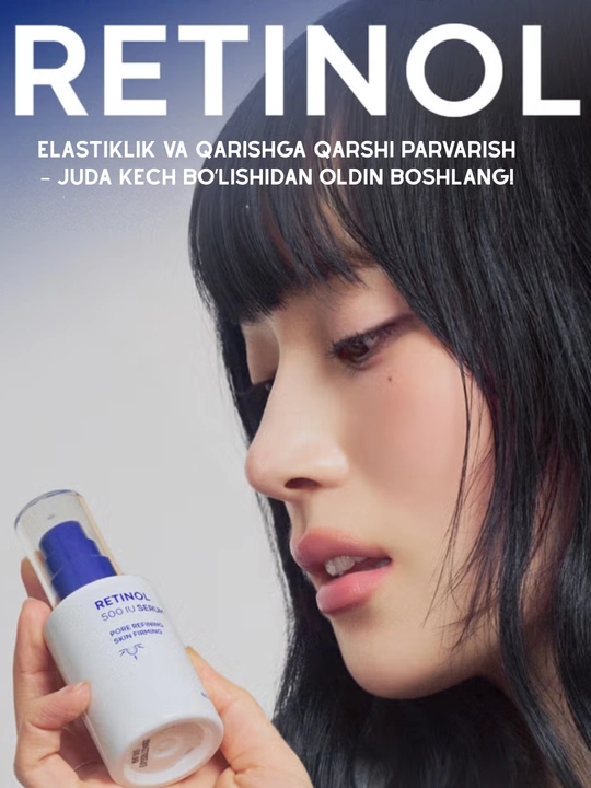 Yuzdagi poralarini toraytiruvchi va mustahkamlovchi serum Bonsep Retinol 500 IU Serum