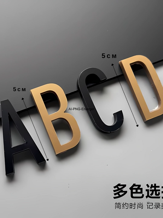 3D акриловые буквы 5 см – для адреса и названий (Чёрный/Золотой/Серебряный)
