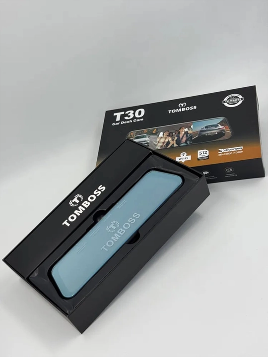 DVR TOMBOSS T-30 WiFi videoregistratori, 3 ta kamera, UHD 2K, ADAS/BSD, 512 GB, 1 yil kafolat