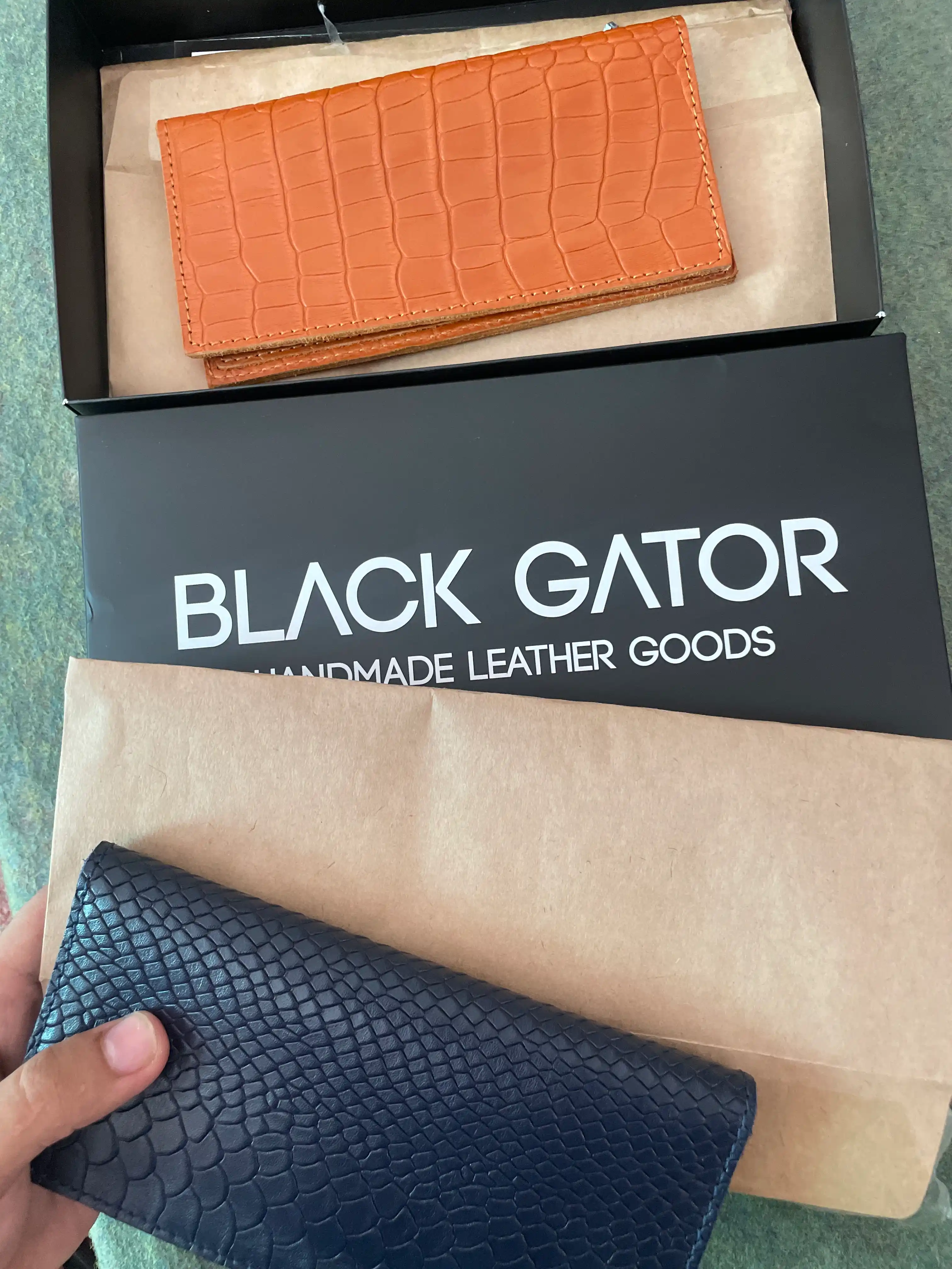Мужское портмоне Black Gator, из натуральной кожи, классик