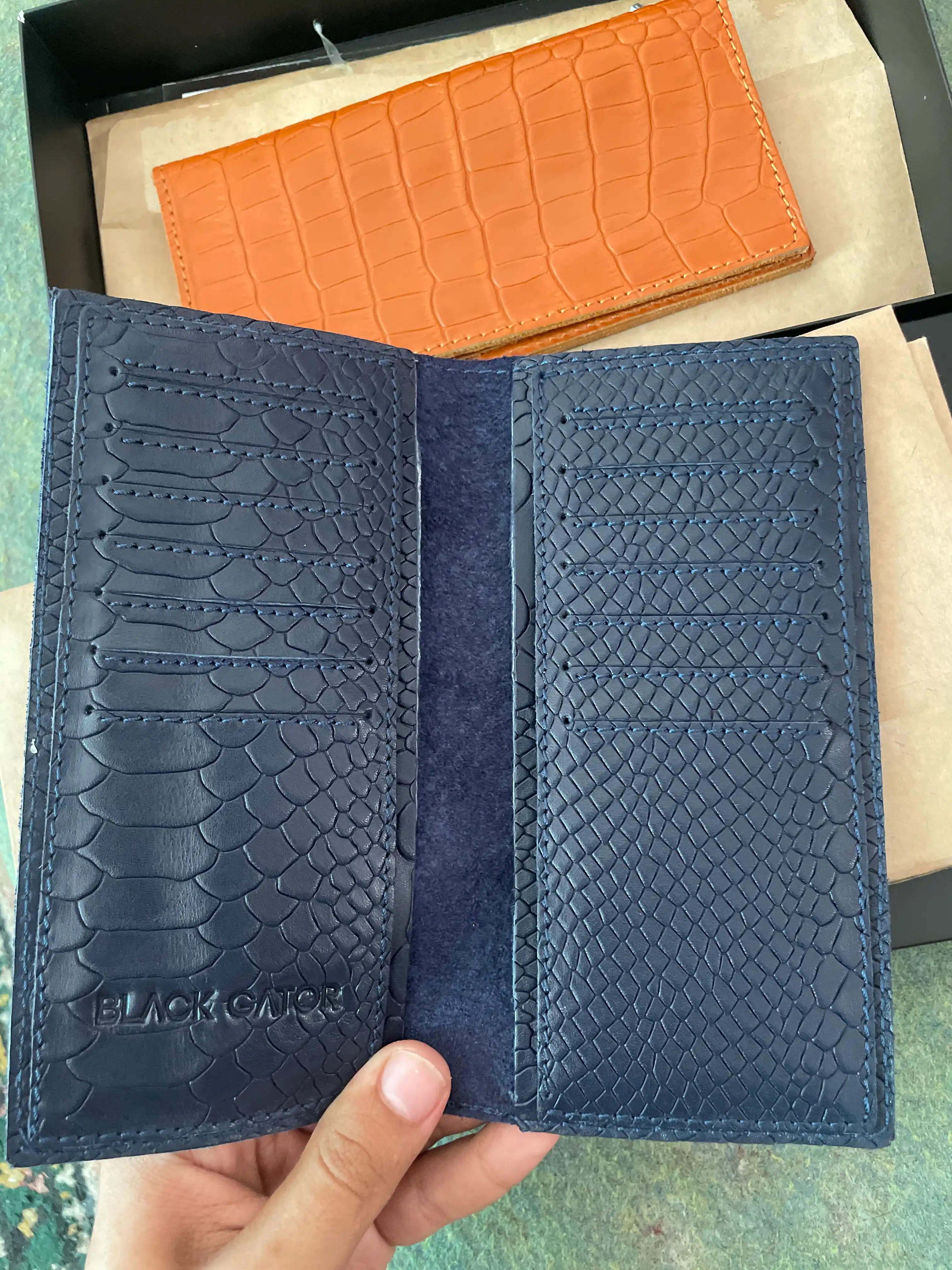 Мужское портмоне Black Gator, из натуральной кожи, классик