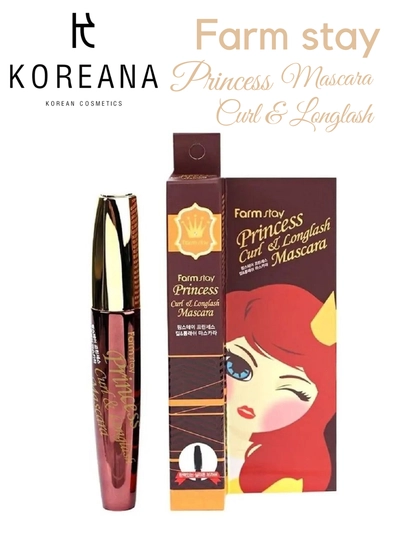 Bukuvchi va cho'zuvchi kipriklar uchun tush FARMSTAY Princess Curl & Longlash Mascara