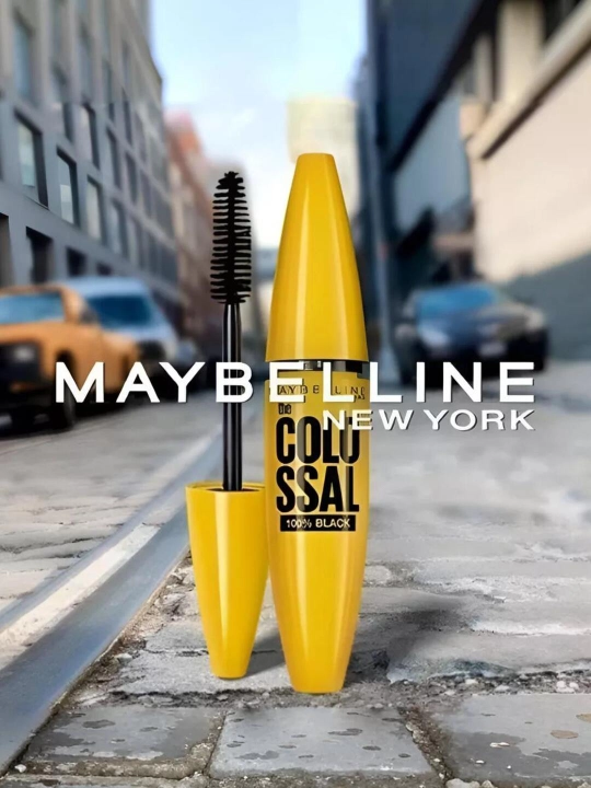 Tush Maybelline New York Volum Express TheColossal 100% Black,3 baravar hajm effekti bilan