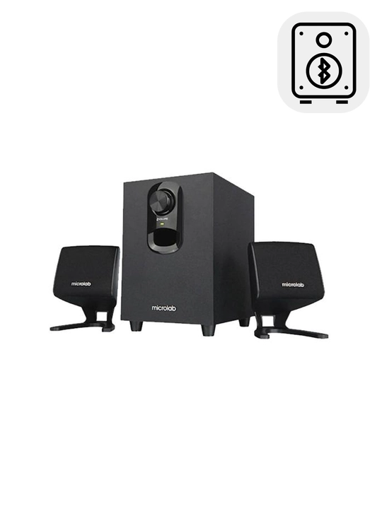 Сабвуфер Microlab M‑108BT, 2.1, 14 Вт RMS (2×3,5 Вт + 7 Вт), Bluetooth, AUX, RCA, MDF корпус - 
