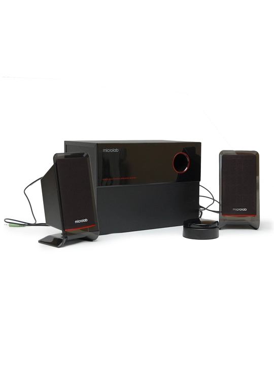 Сабвуфер Microlab M‑200 / 2.1 / 40 Вт RMS (2×12 Вт + 16 Вт) / AUX / RCA / MDF корпус - 