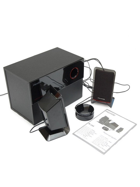 Сабвуфер Microlab M‑200 / 2.1 / 40 Вт RMS (2×12 Вт + 16 Вт) / AUX / RCA / MDF корпус