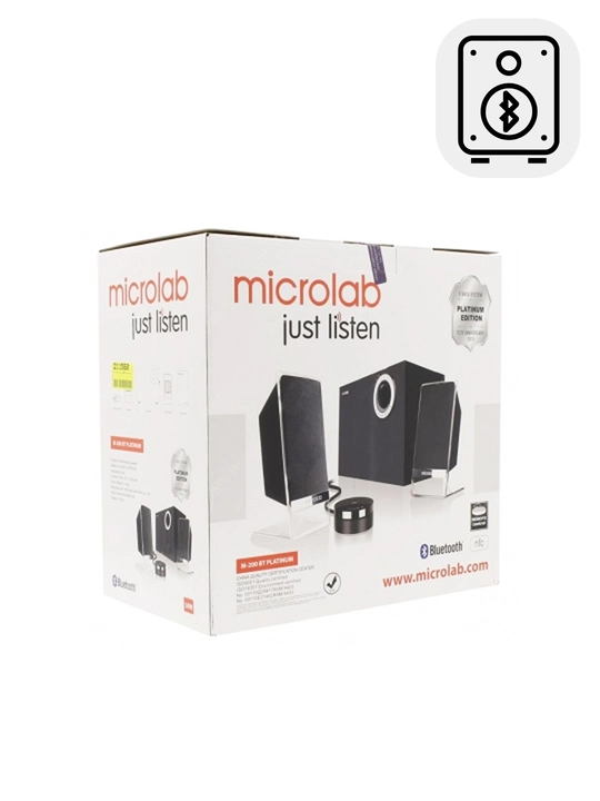 Сабвуфер Microlab M‑200BT Platinum / 2.1 / 50 Вт RMS (2×12 Вт + 26 Вт) / Bluetooth 4.0
